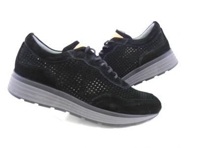 Pantofi sport barbati Lui.Gi, cod 1A583, seria ONDA, negru, piele naturala