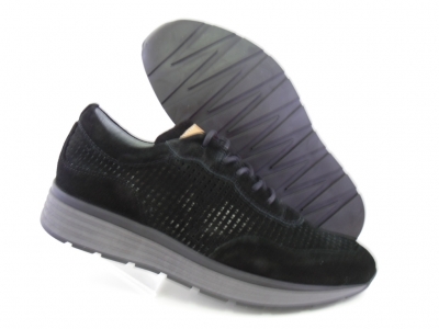 Pantofi sport barbati Lui.Gi, cod 1A583, seria ONDA, negru, piele naturala