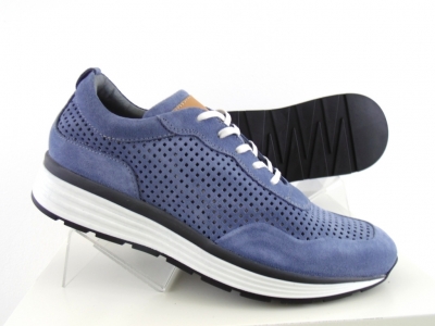 Pantofi sport barbati Lui.Gi, cod 1A593, seria ONDA, azur, piele naturala