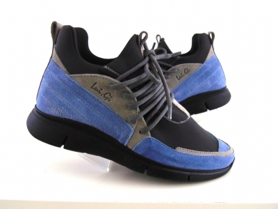 Pantofi sport unisex Lui.Gi, cod 7A4, seria RUNNER, albastru, piele naturala