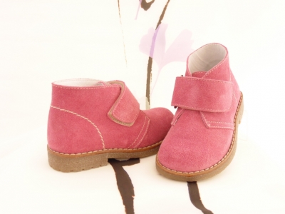 Ghete copii fete Lui.Gi, cod 6G113, seria CREP SKY, roz, piele naturala