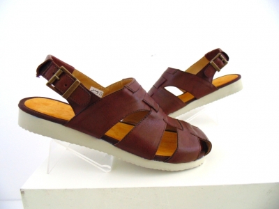 Sandale barbati Lui.Gi, cod 1S82, seria NEW SOFT, maro inchis, piele naturala