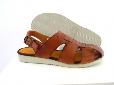 Sandale barbati Lui.Gi, cod 1S83, seria NEW SOFT, maro, piele naturala