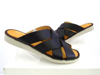 Sandale barbati Lui.Gi, cod 1S85, seria NEW SOFT, negru, piele naturala