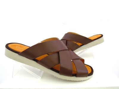 Sandale barbati Lui.Gi, cod 1S86, seria NEW SOFT, maro, piele naturala