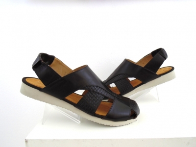 Sandale barbati Lui.Gi, cod 1S90, seria NEW SOFT 1, maro inchis, piele naturala