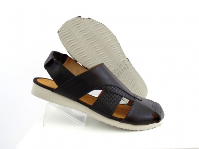 Sandale barbati Lui.Gi, cod 1S90, seria NEW SOFT 1, maro inchis, piele naturala